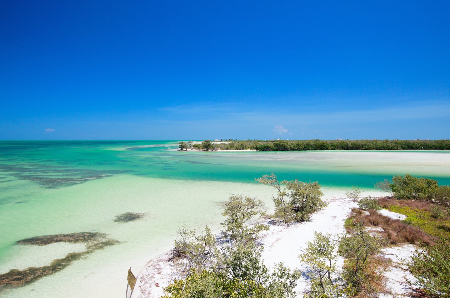 The turquoise lagoon surrounding Isla Holbox, Mexico