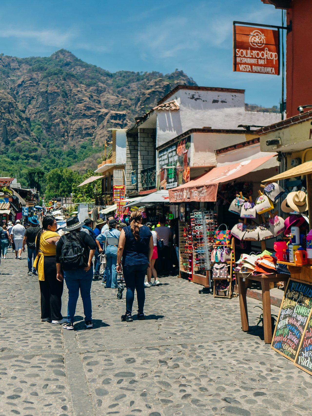 A colourful street in Tepoztlan, Morelos