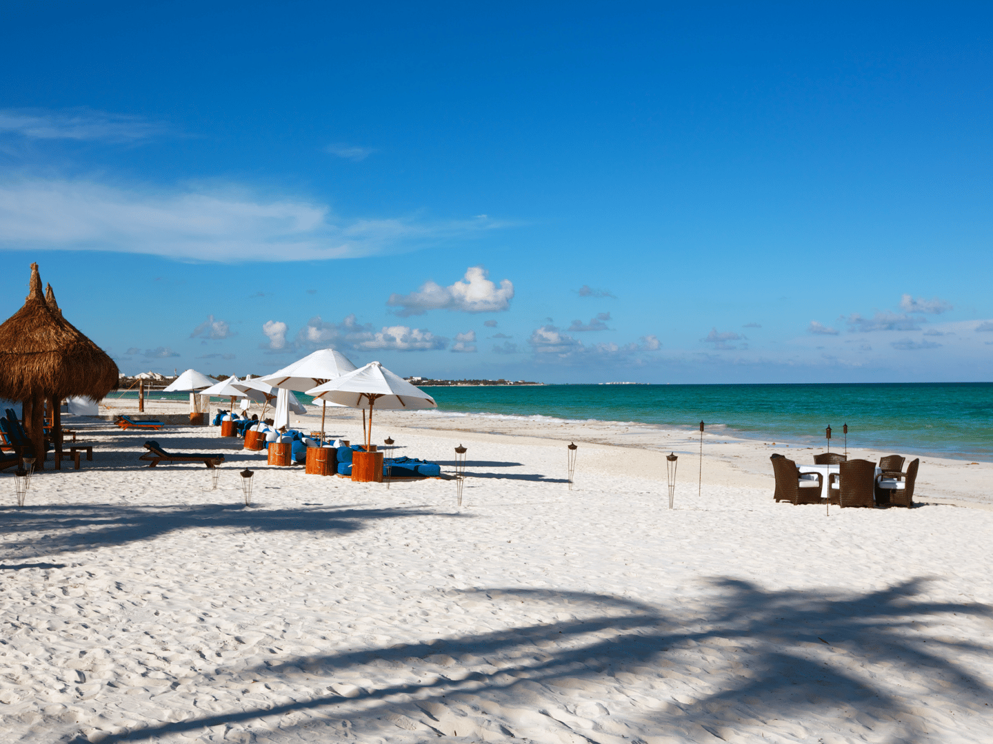 A beautiful white sand beach near Playa Del Carmen, Mexico