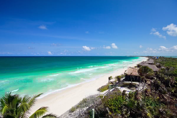 A stunning beach in the Sian Ka'an Biosphere Reserve, Mexico