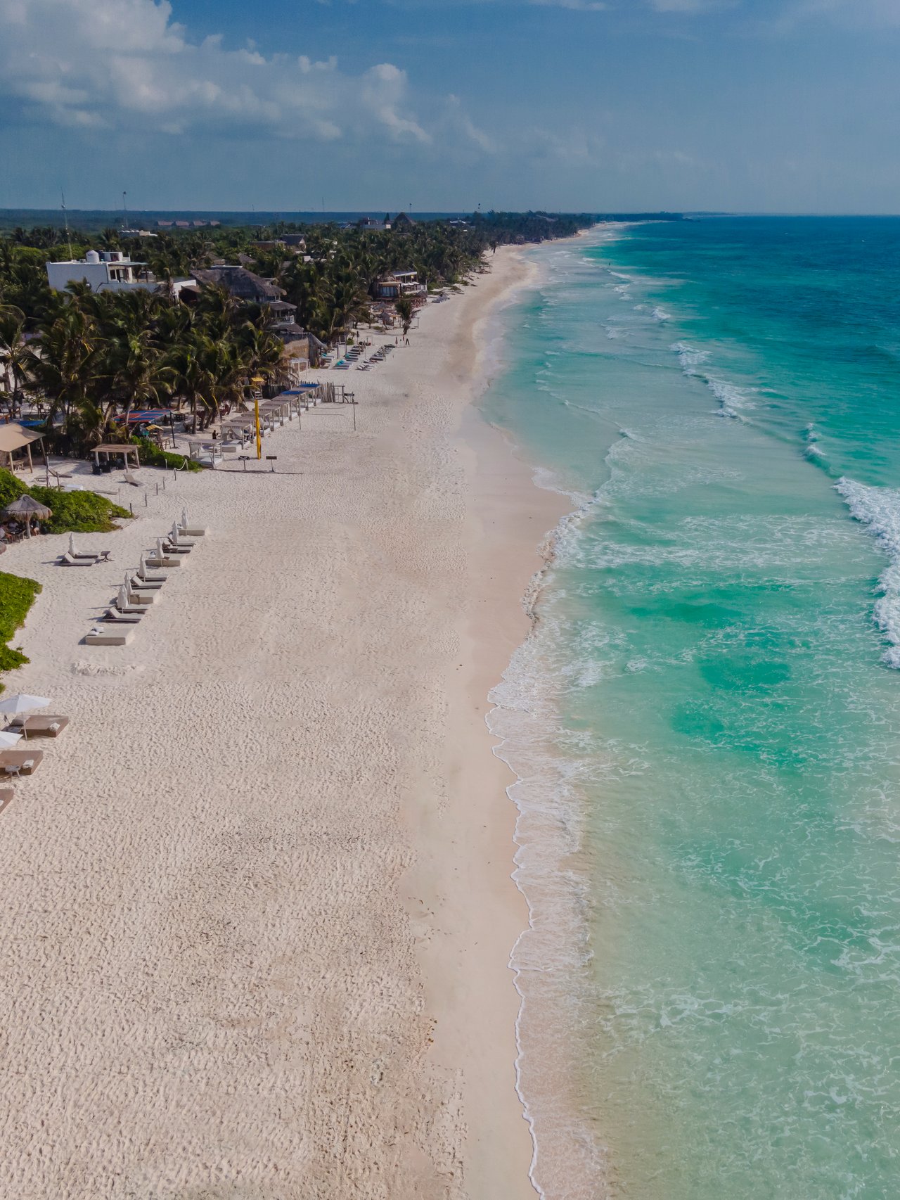 An aerial view of Tulum's Hotel Zone