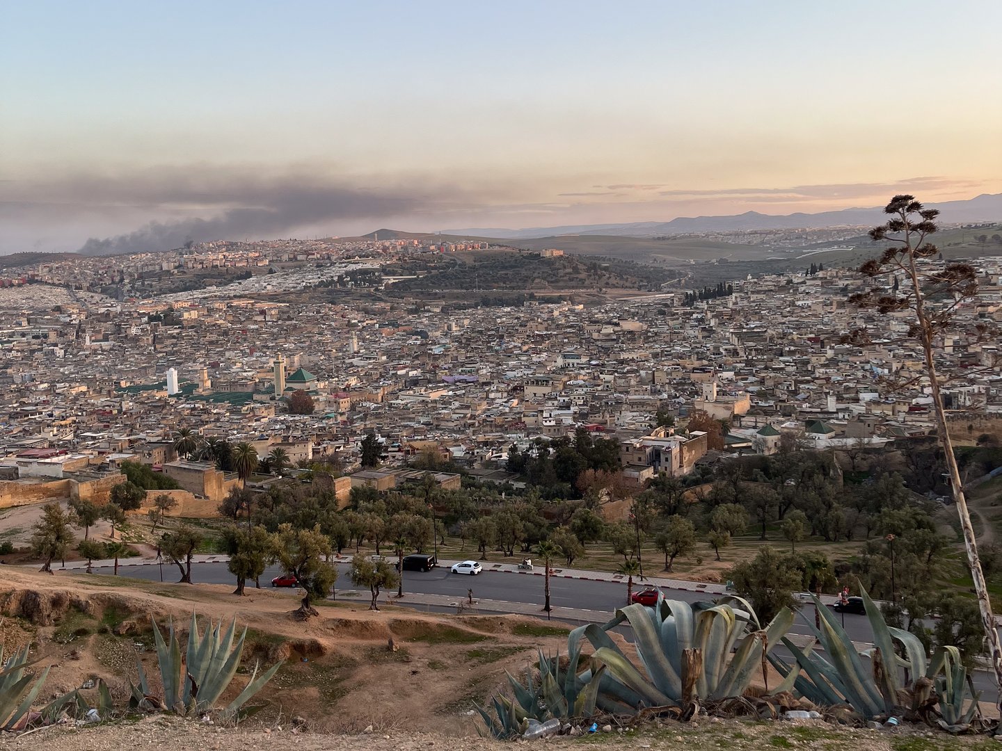 Looking down on the city of Fes in Morocco