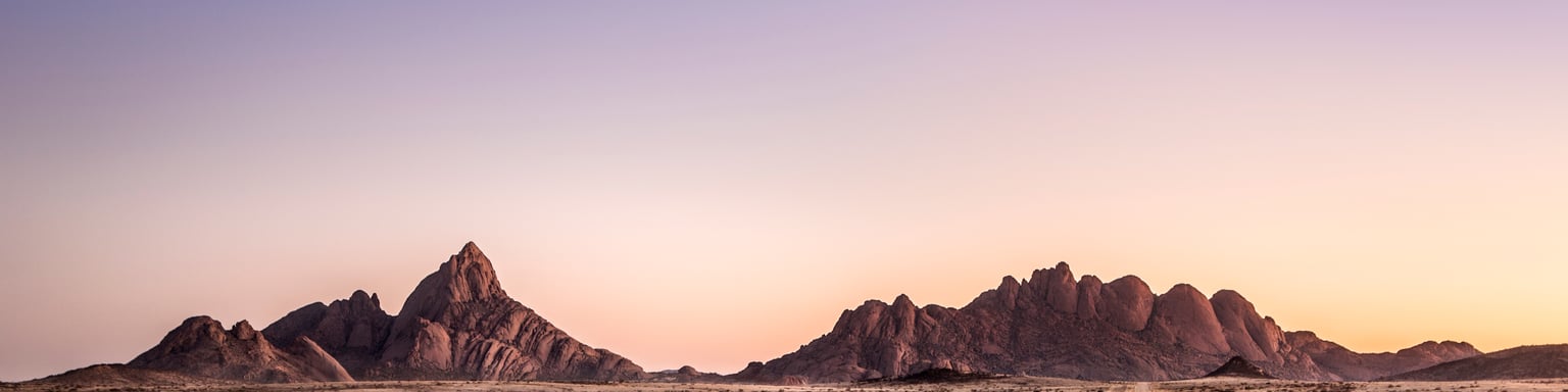 Mountains on the horizon in Spitzkoppe Nature Reserve, Nambia.