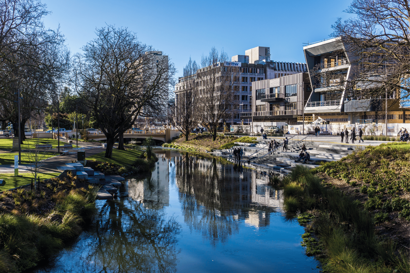 On tjhe banks of the Avon River in Christchurch, New Zealand