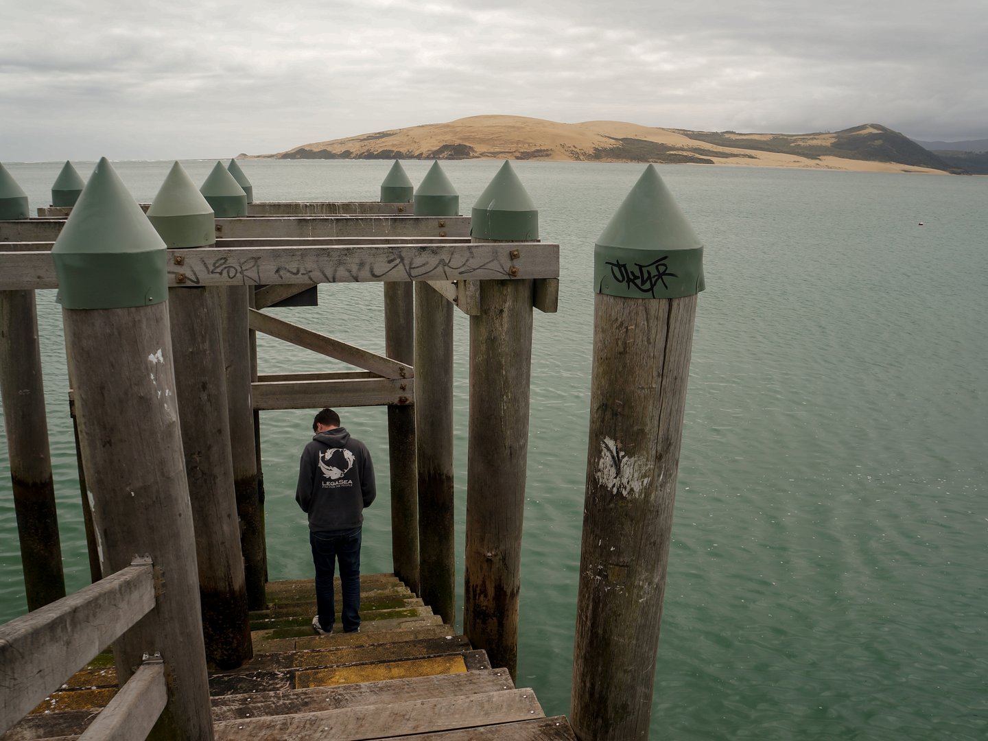 At the edge of Opononi Wharf