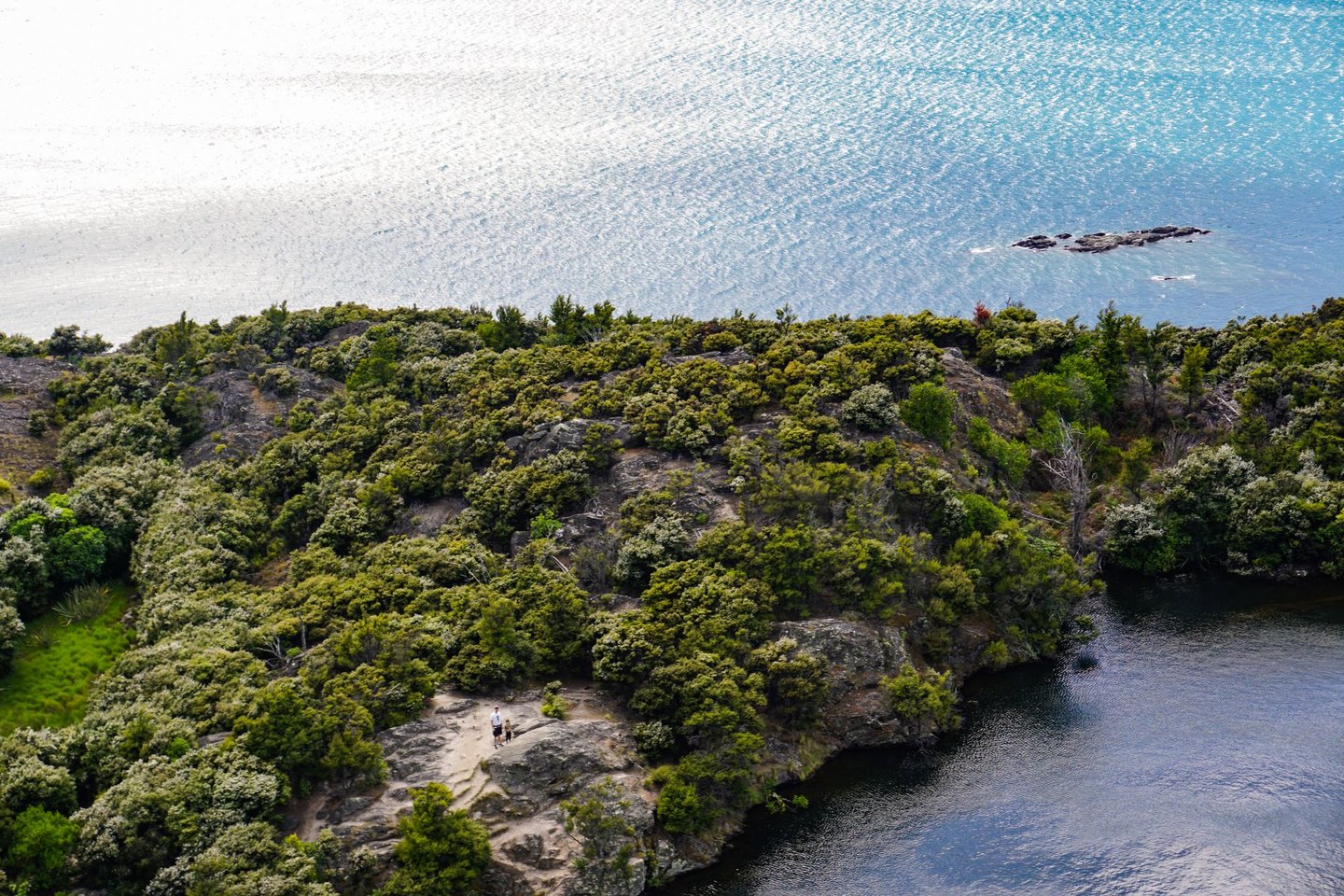 Looking down at the pool from the viewpoint