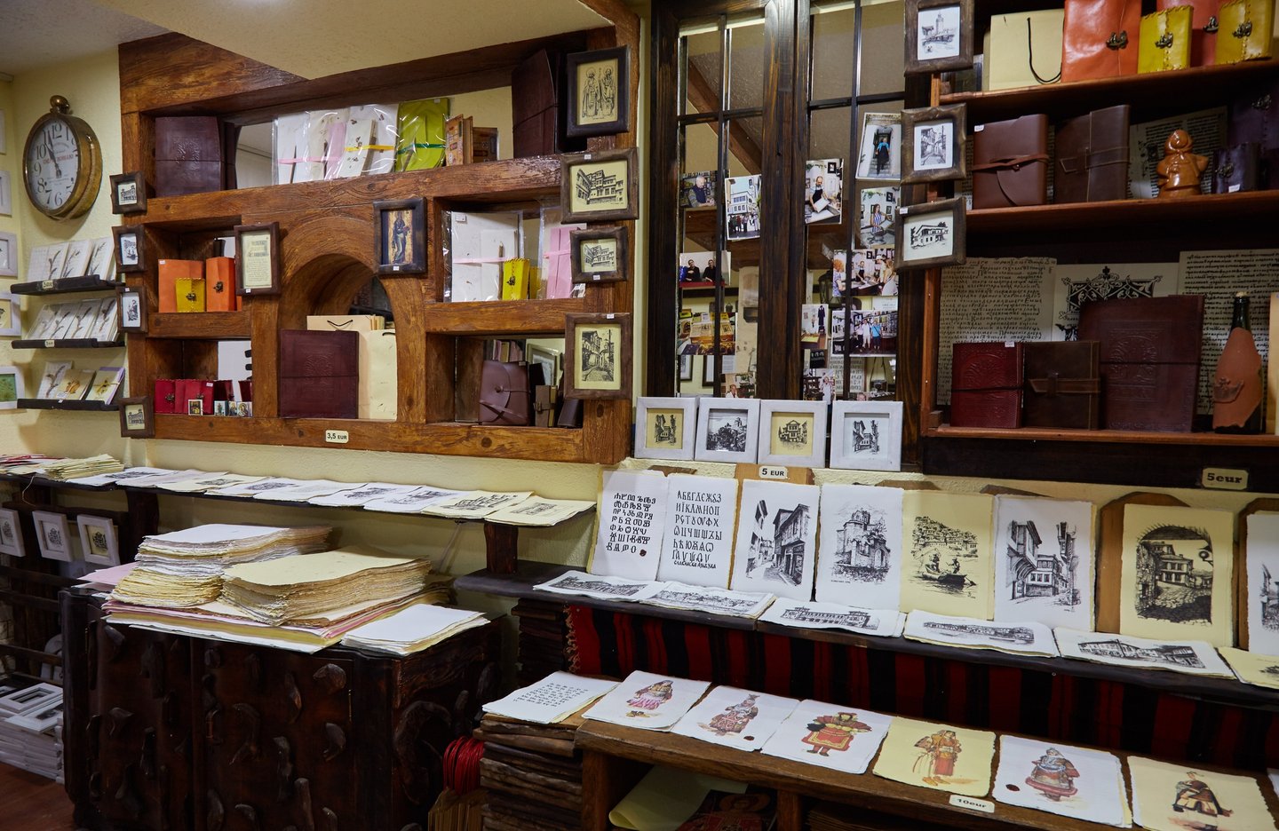 Handmade paper in an old paper workshop in Ohrid, North Macedonia.