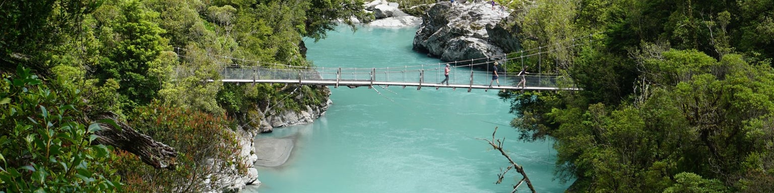 The swing bridge over Hokitika Gorge