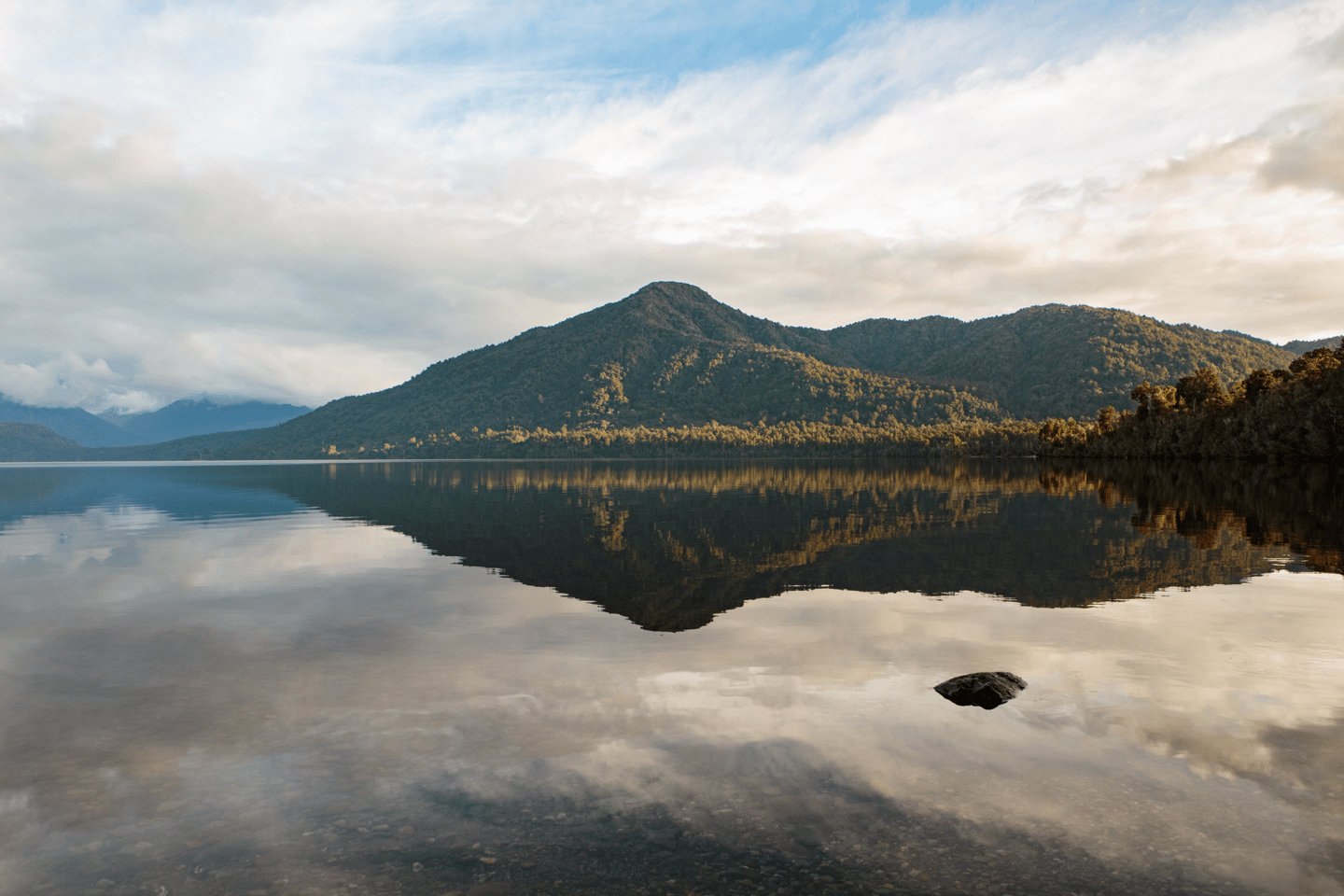 Reflections of the Southern Alps in Lake Kaniere