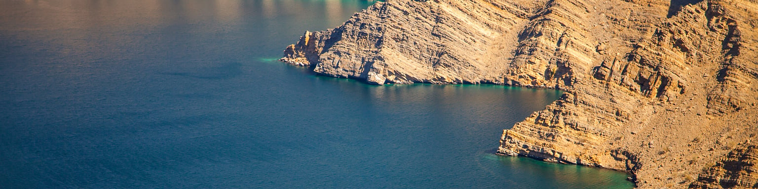 Khor Najd, a fjord in Musandam Peninsula, Oman