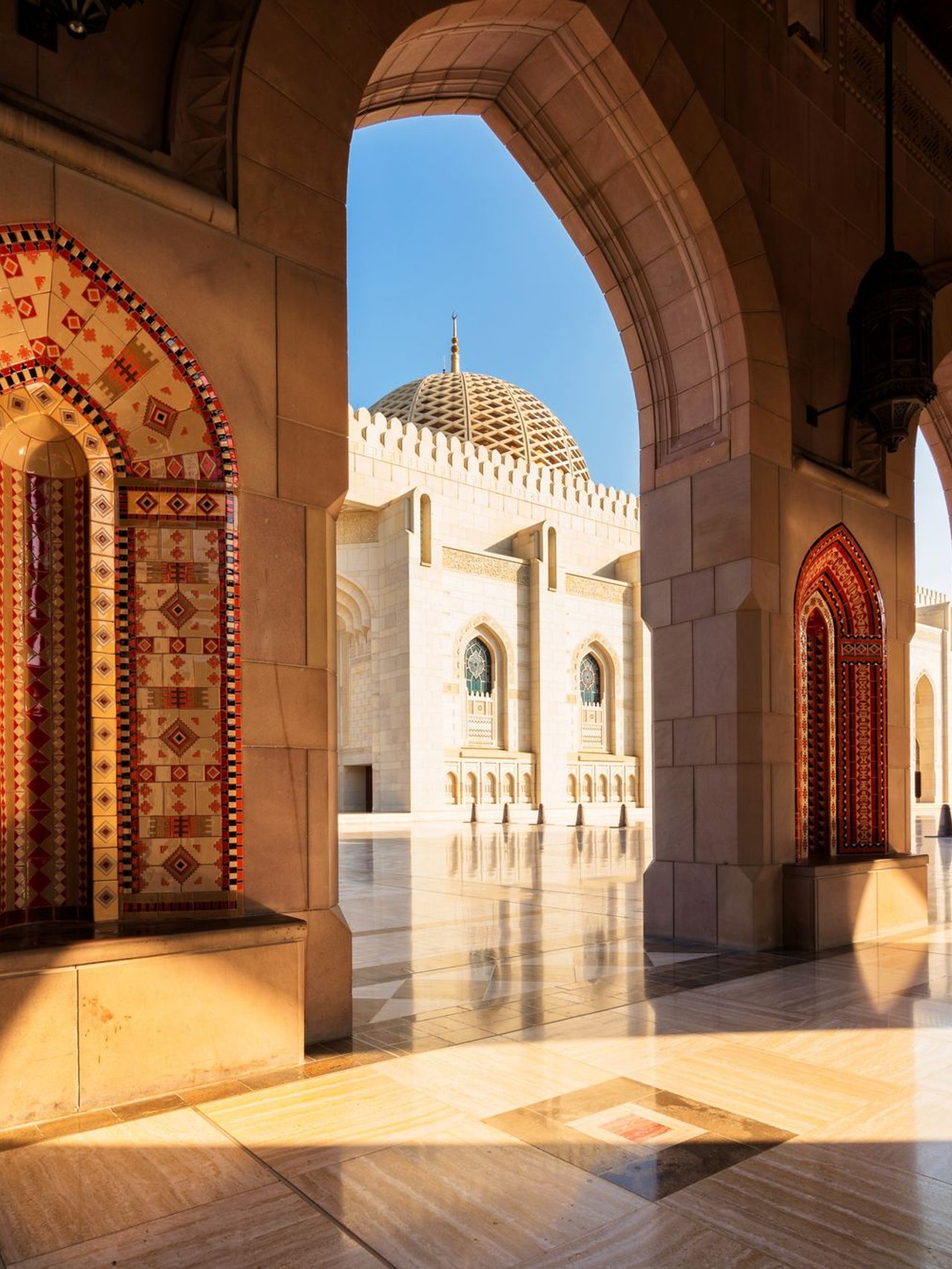 Detail of the Sultan Qaboos Grand Mosque in Muscat, Oman