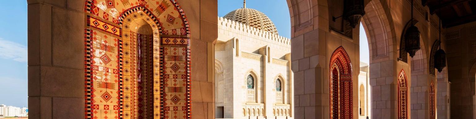 Detail of the Sultan Qaboos Grand Mosque in Muscat, Oman