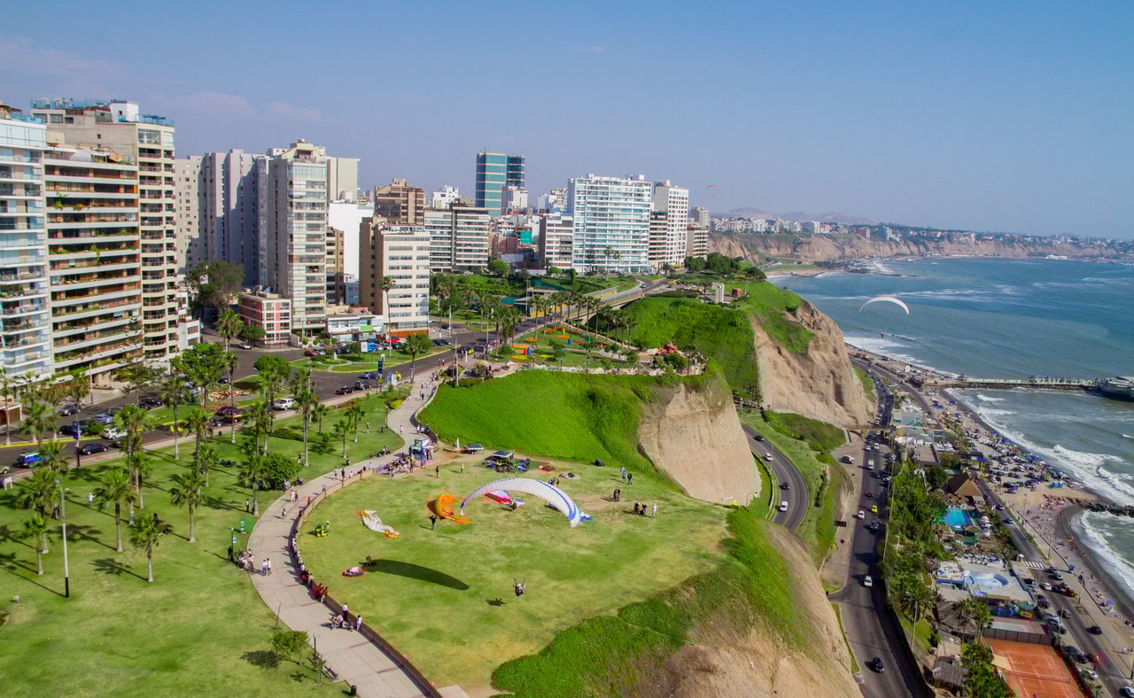 An aerial view of Lima, Peru