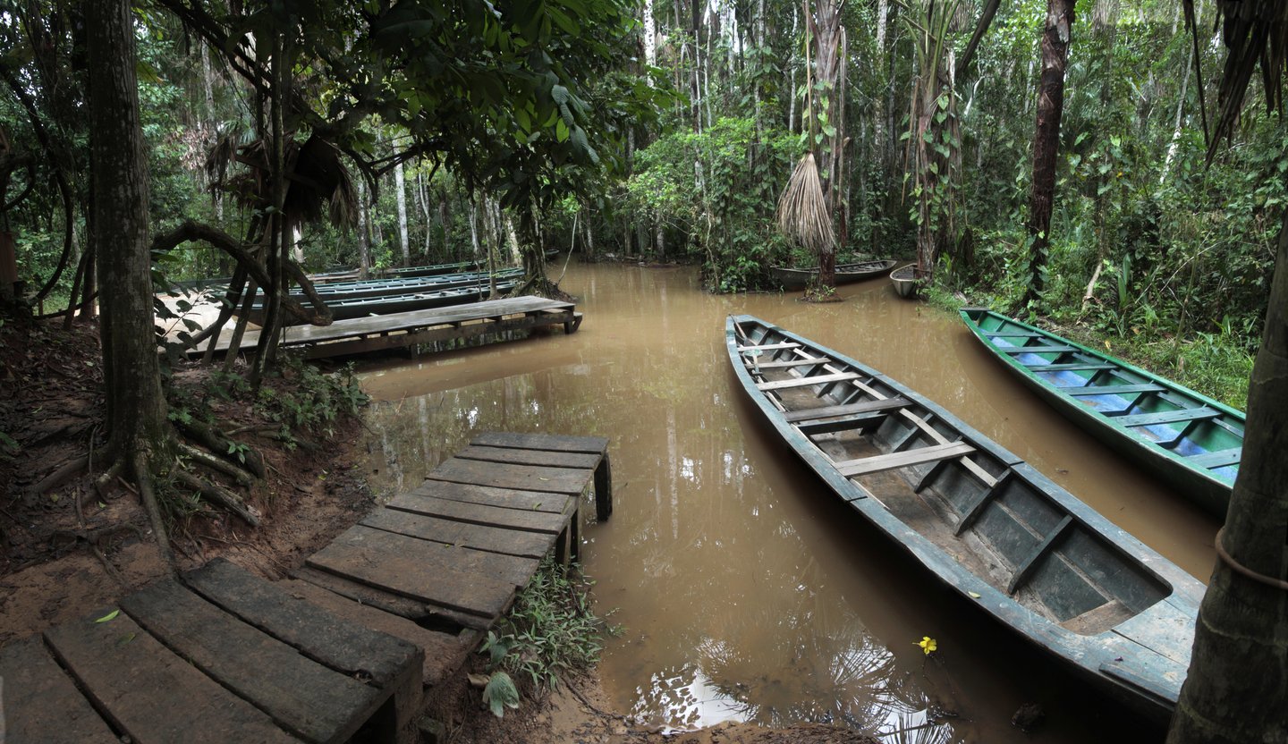 The Rainforest port on Sandoval Lake near Puerto Maldonado, Peru