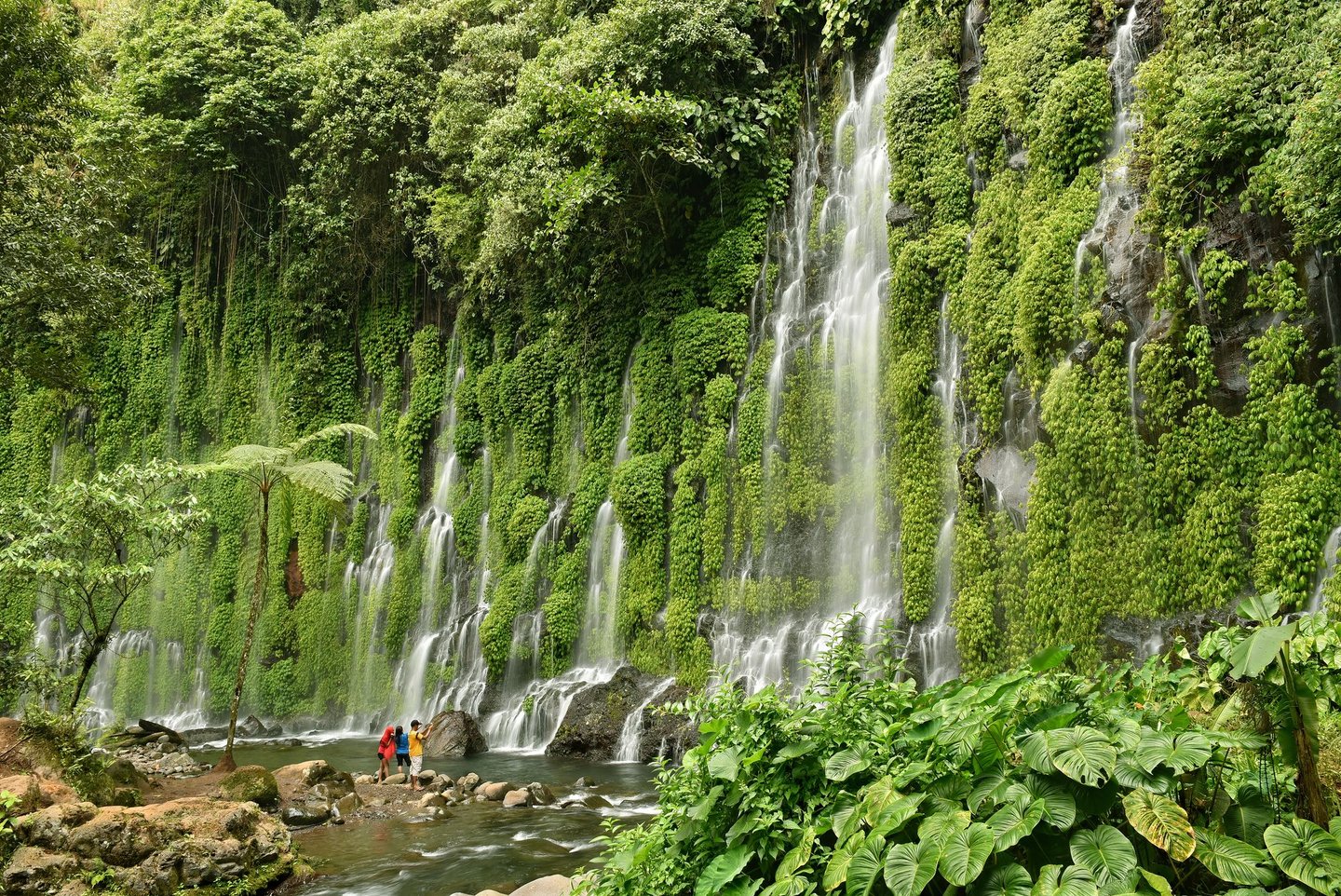 People at the Asik-Asik Falls in Alamada, North Cotabato, Philippines.