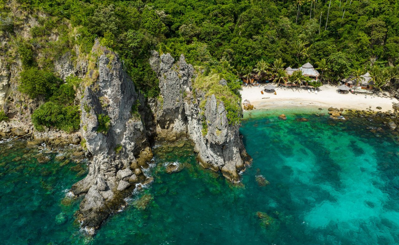 The rugged coastline of Apo Island in the Philippines