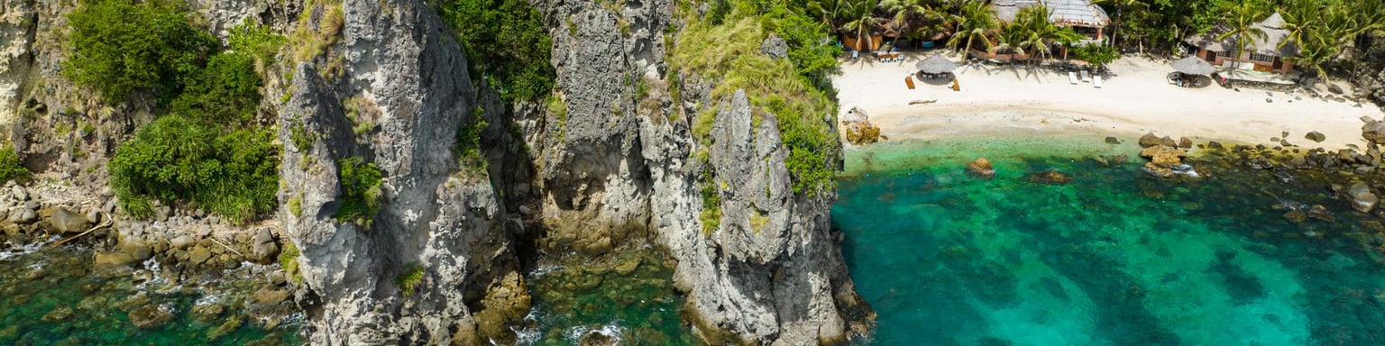 The rugged coastline of Apo Island in the Philippines