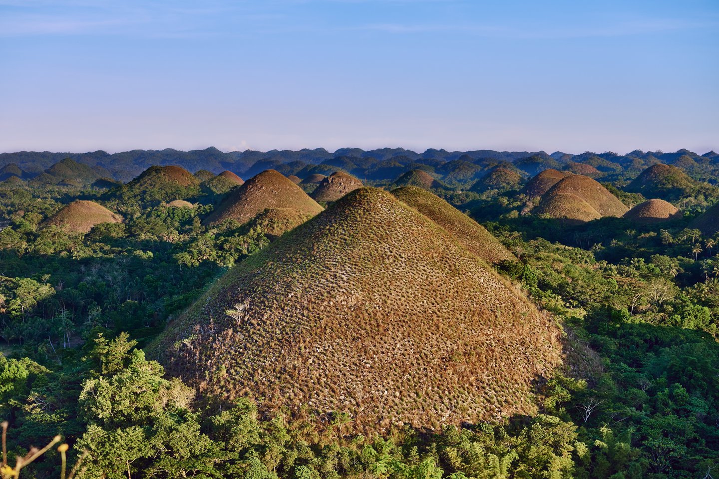 A view of the Chocolate Hills in Bohol, Philippines.