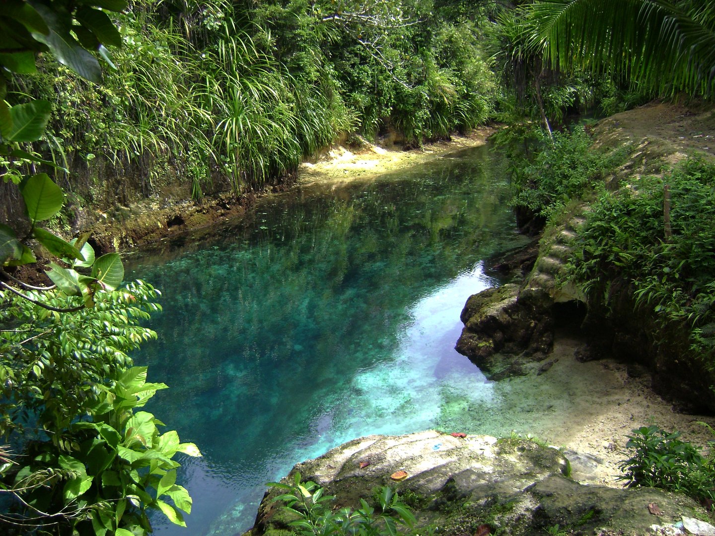 The turquoise Enchanted River, Hinatuan, Surigao del Sur Philippines