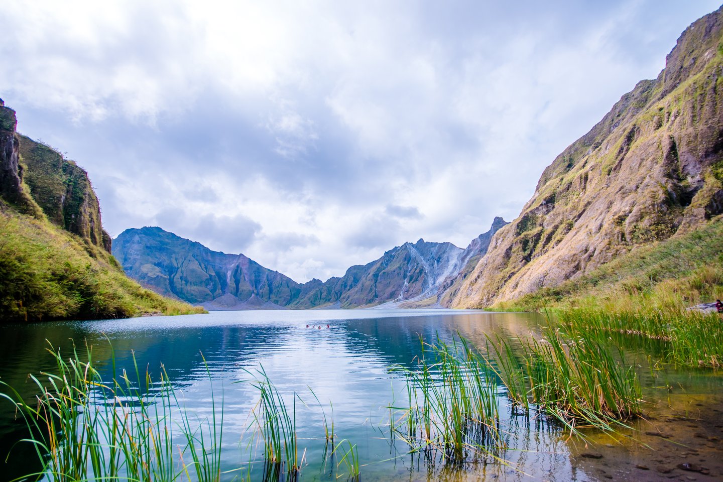 Mt. Pinatubo crater lake surrounded by greenery