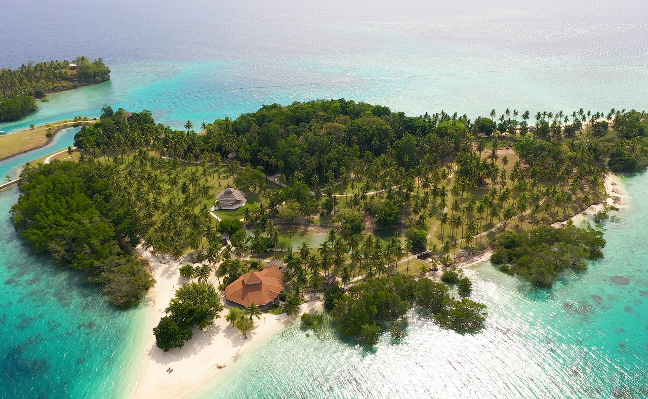 An aerial view of a resort on Samal Island