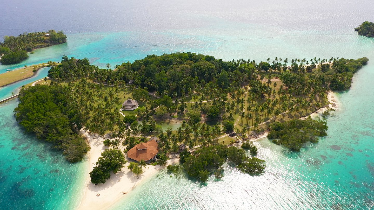 An aerial view of a resort on Samal Island