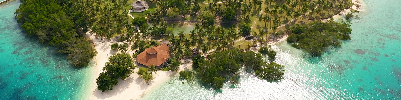 An aerial view of a resort on Samal Island