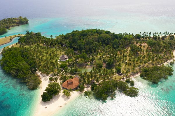 An aerial view of a resort on Samal Island