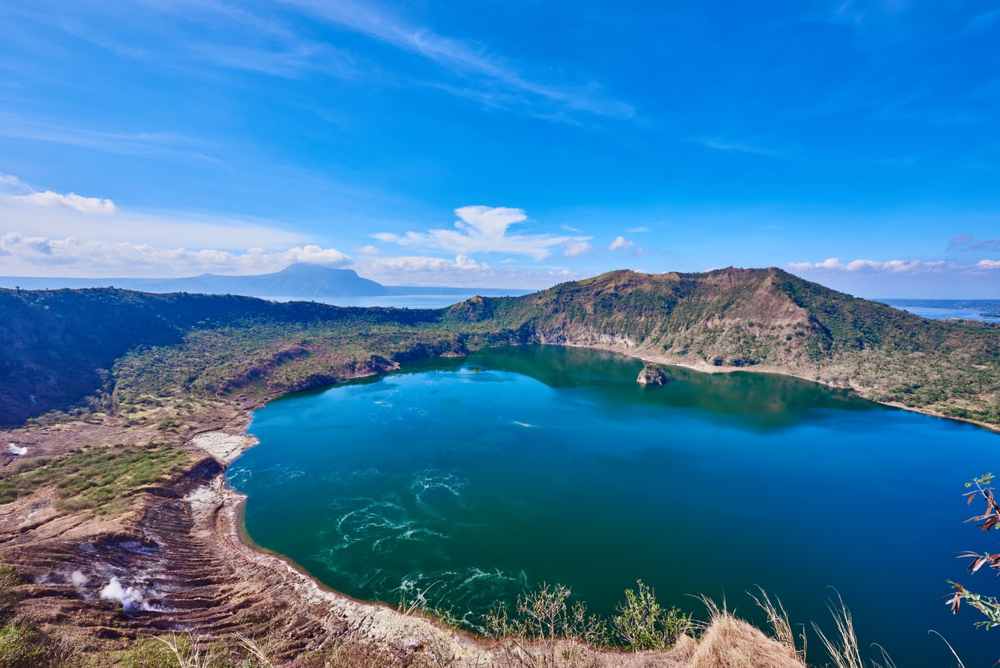 A panoramic view of Taal Lake in the Philippines.