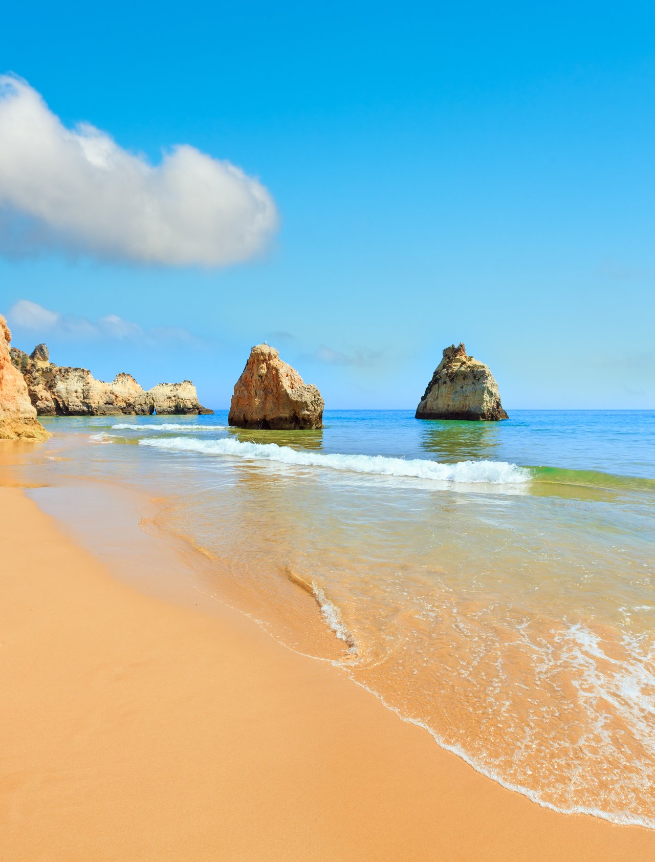 Dos Tres Irmaos beach in Algarve, Portugal.