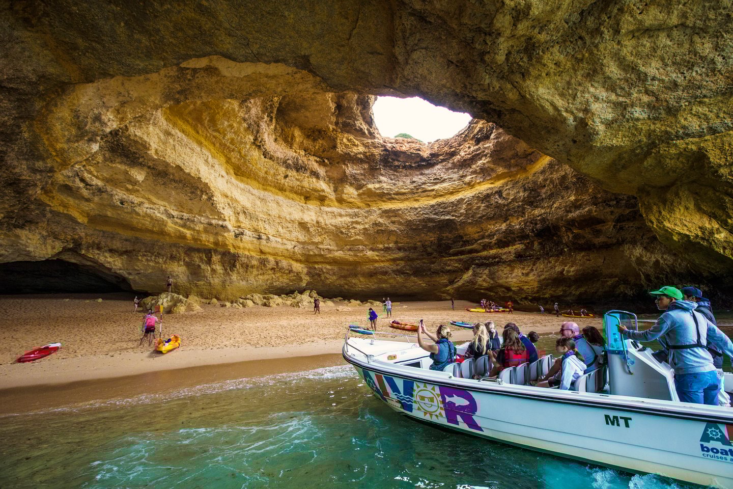 A boat tour to Benagil Cave, Portugal.