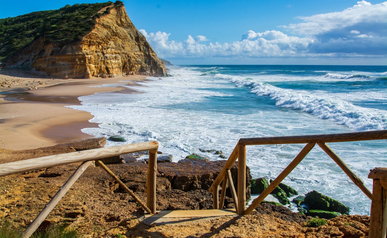 Stairs down to Sao Juliao Beach in Ericeira 