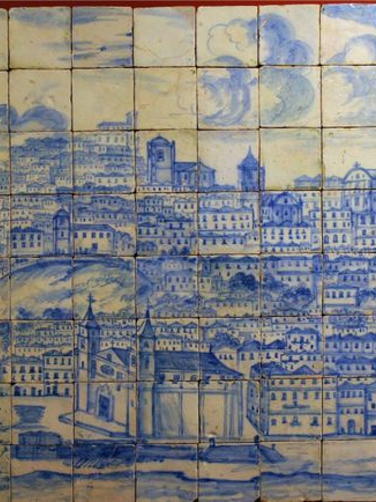 The 23-meter-long (75 foot) mosaic-mural showing Lisbon in 1738