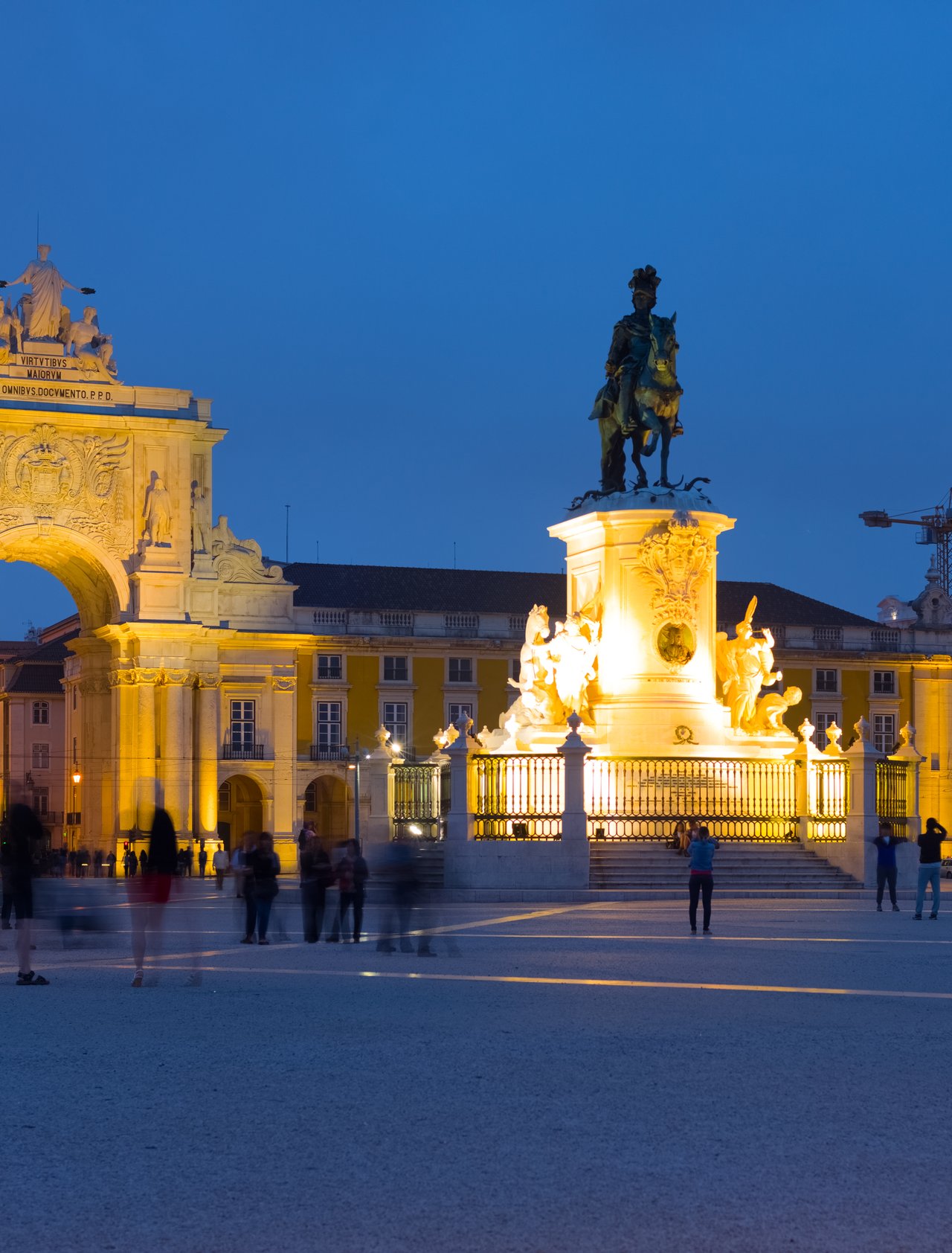 Commerce Square in Lisbon at night