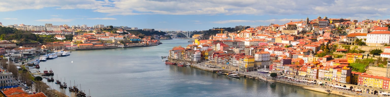 The Duoro River running through Porto in Portugal