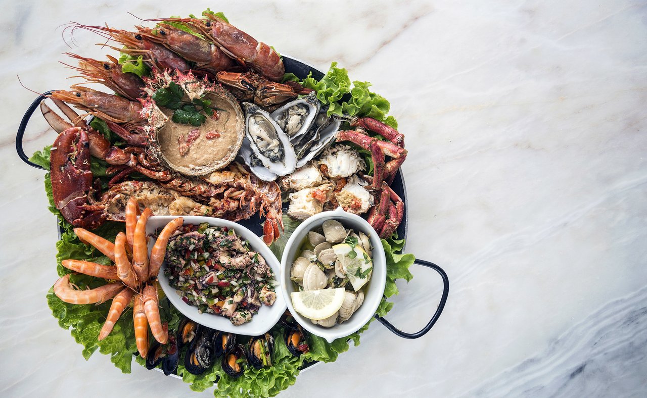 A platter of Portuguese seafood