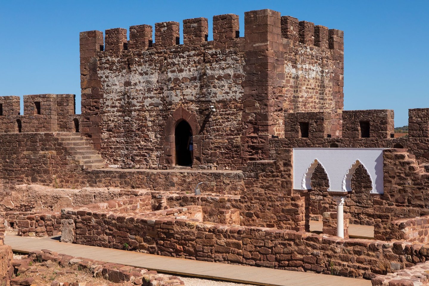 Silves Castle and ruins in the Algarve, Portugal