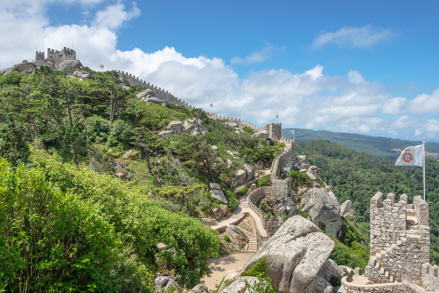 The impressive Castelo dos Mouros, a Moorish castle, in Sintra, Portugal
