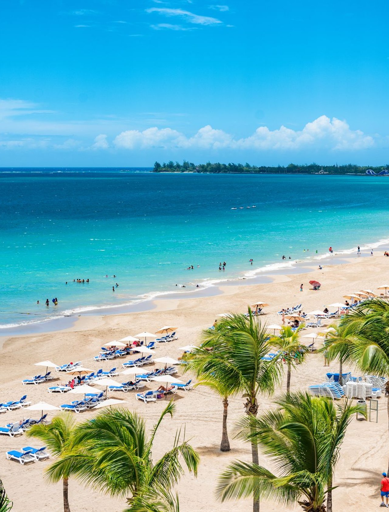 Tourists on the beach in Puerto Rico