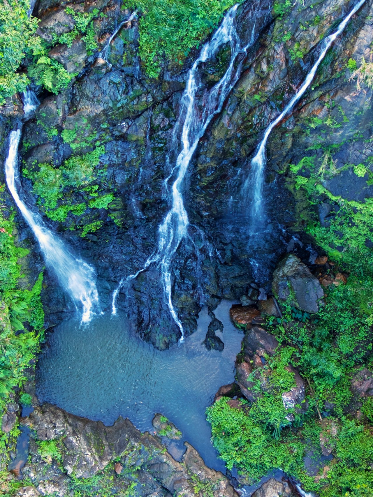 Aerial view of the Charco Prieto Waterfalls in Bayamon, Puerto Rico