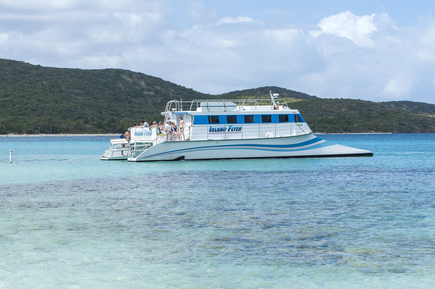 A catamaran off the coast of Culebra, Puerto Rico