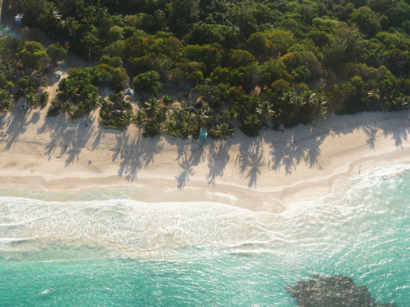 An aerial view of Flamenco Beach in Culebra, Puerto Rico