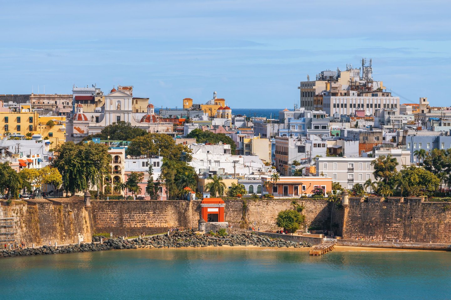 The colourful buildings of Old San Juan from the water