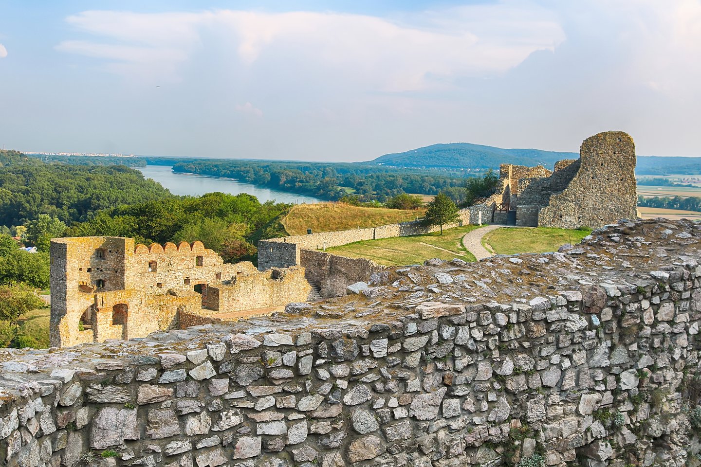 The ruins and view at Devin Castle in Bratislava