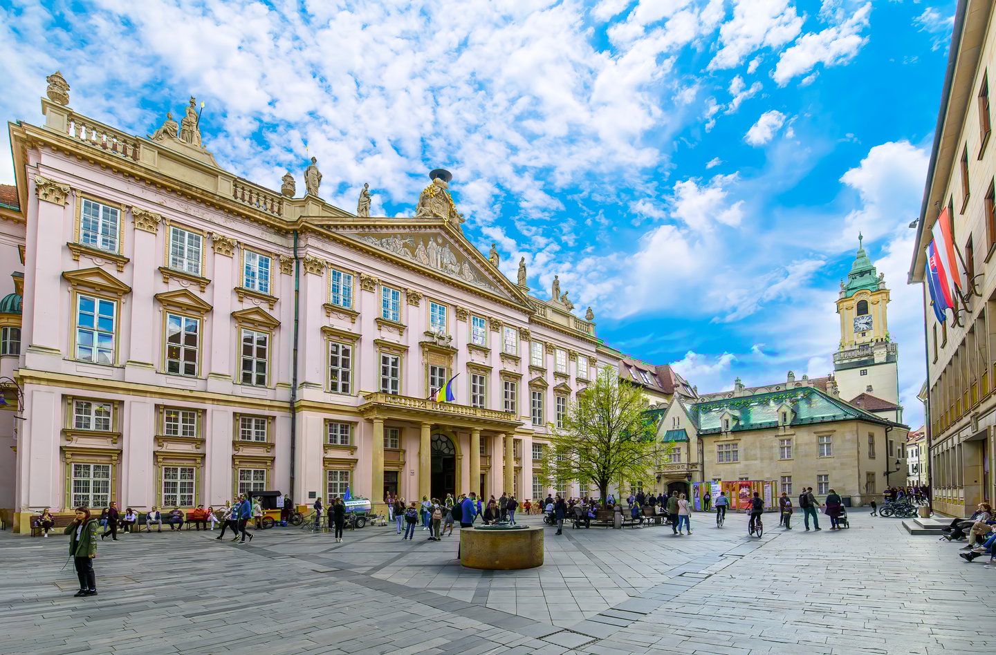 Primate Palace and the Old Town Hall in Bratislava's main square