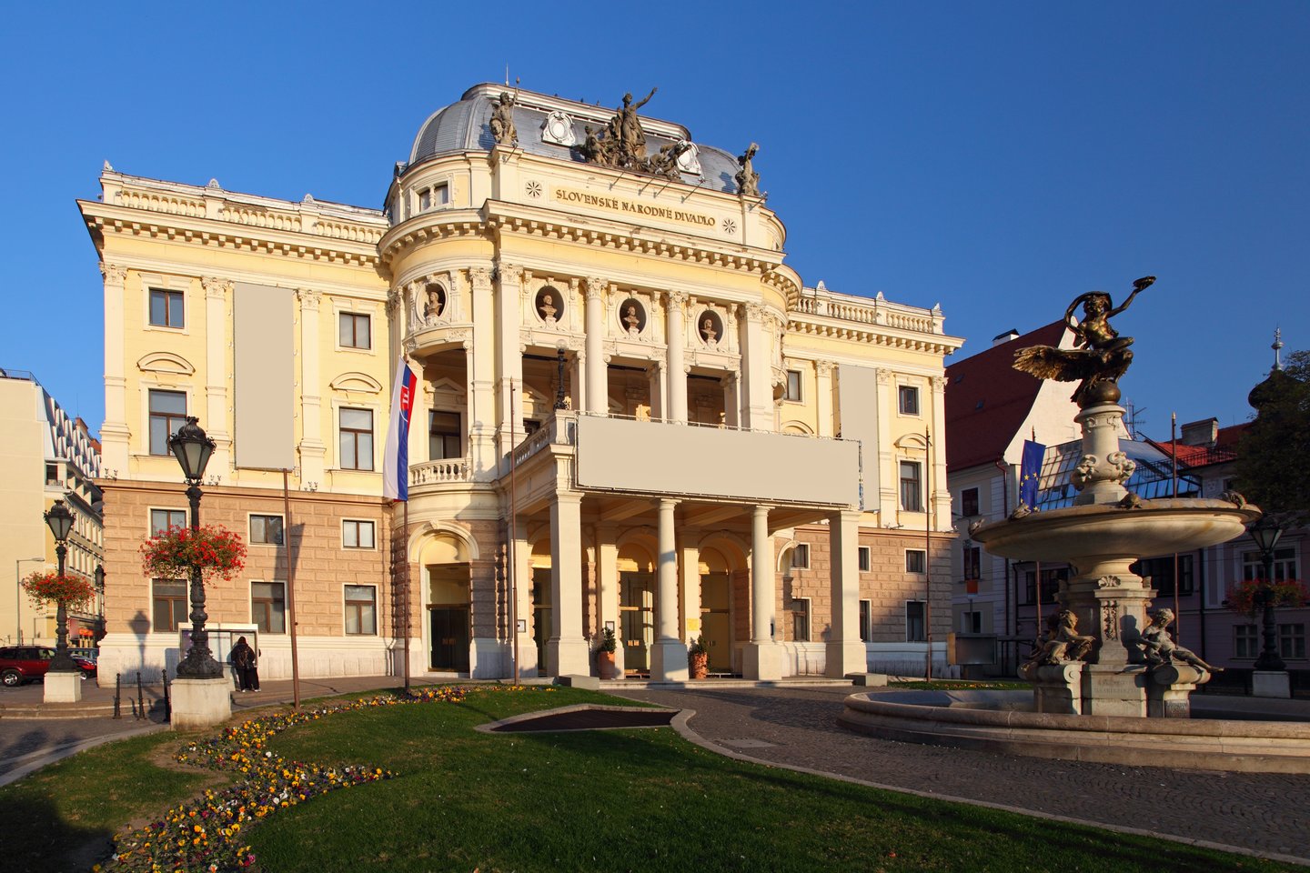 The historic Slovak National Theatre building in Bratislava