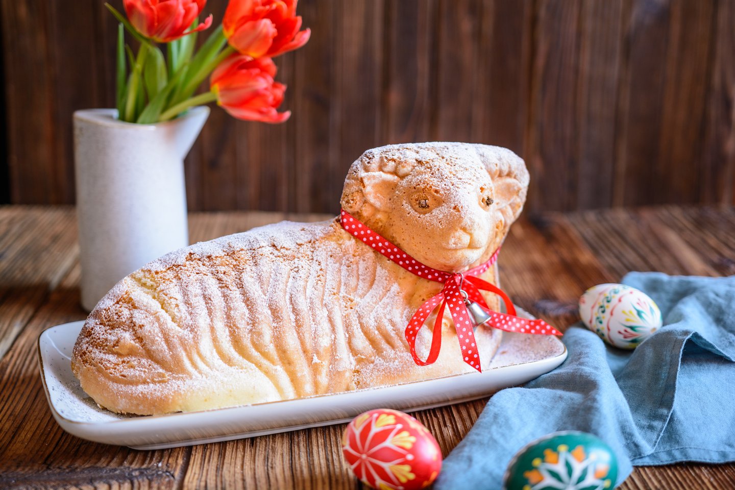 A traditional Slovakian Easter cake, shaped like a lamb