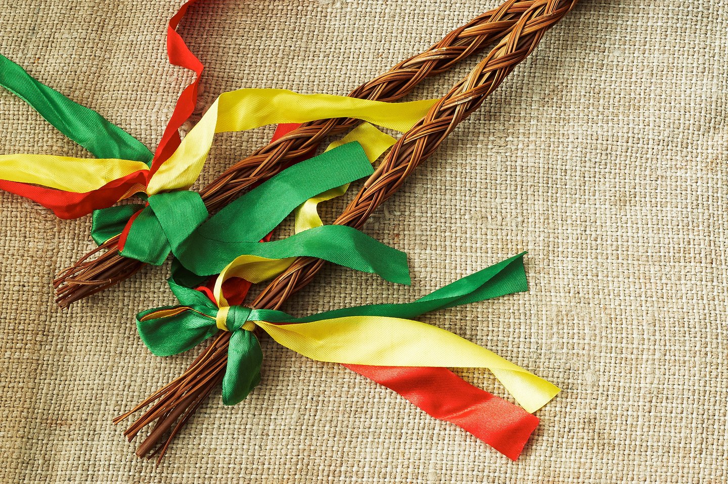 Slovakian Easter whips, a thin braid handwoven from thin willow branches