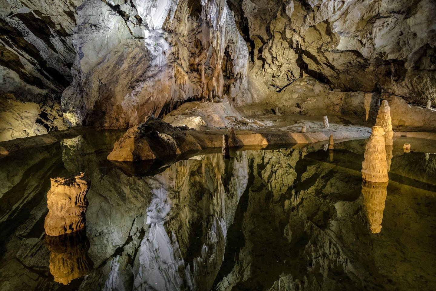 The beautiful interior of Belianska cave in Slovakia's High Tatra mountains