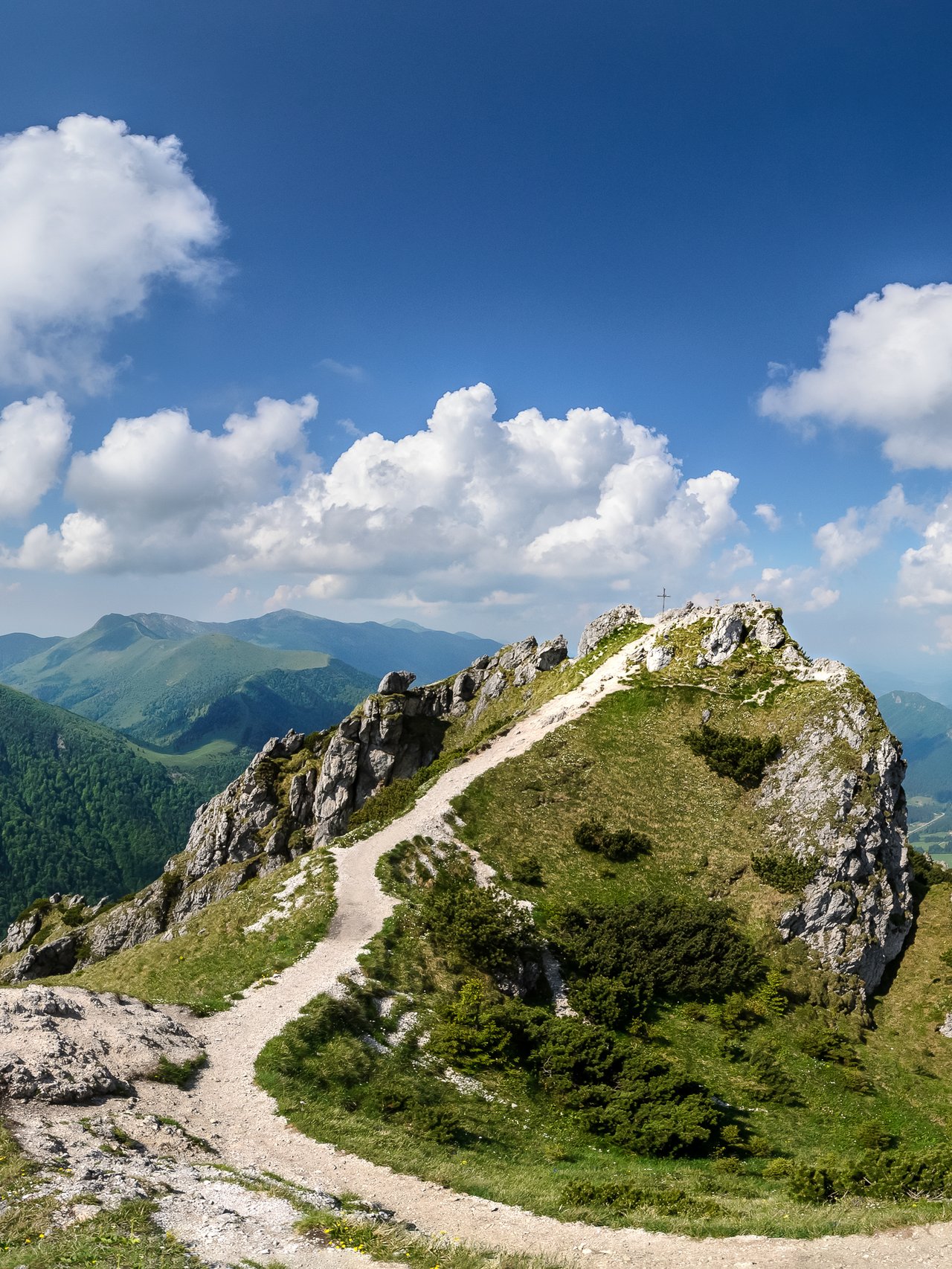 The trail up to Great Rozsutec in The Vratna valley at the national park Mala Fatra, Slovakia